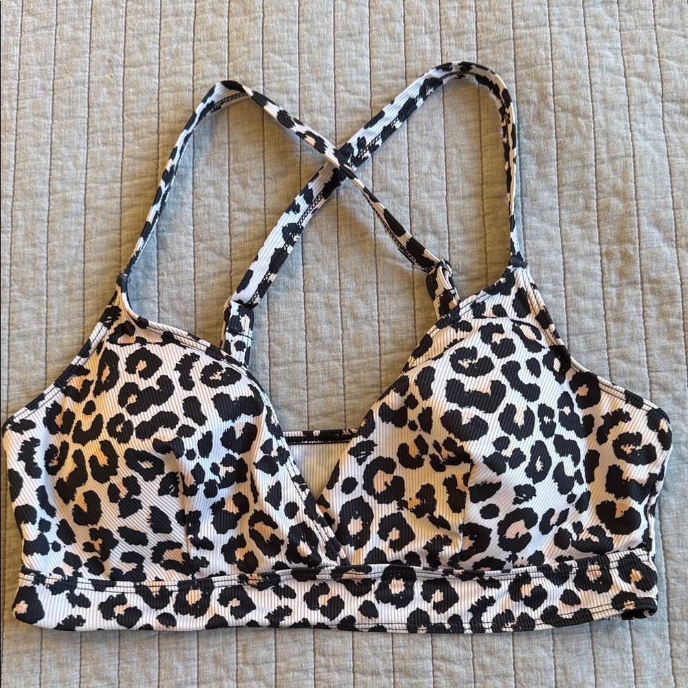 SHEIN Leopard Print Bikini Top Size 0X